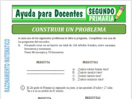 Modelo de la Ficha de Construir un Problema para Segundo de Primaria