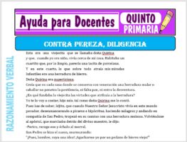 Modelo de la Ficha de Contra Pereza diligencia para Quinto de Primaria