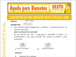 Modelo de la Ficha de Conversión de Sistema de Medición Circular para Sexto de Primaria