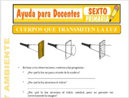 Modelo de la Ficha de Cuerpos Que Transmiten luz para Sexto de Primaria