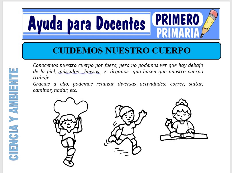 Modelo de la Ficha de Cuidemos Nuestro Cuerpo para Primero de Primaria Modelo de la Ficha de Cuidemos Nuestro Cuerpo para Primero de Primaria