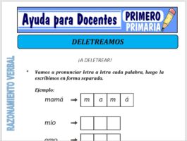 Modelo de la Ficha de Deletreamos para Primero de Primaria