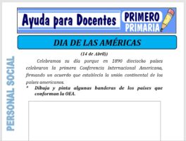 Modelo de la Ficha de Dia de la Américas para Primero de Primaria