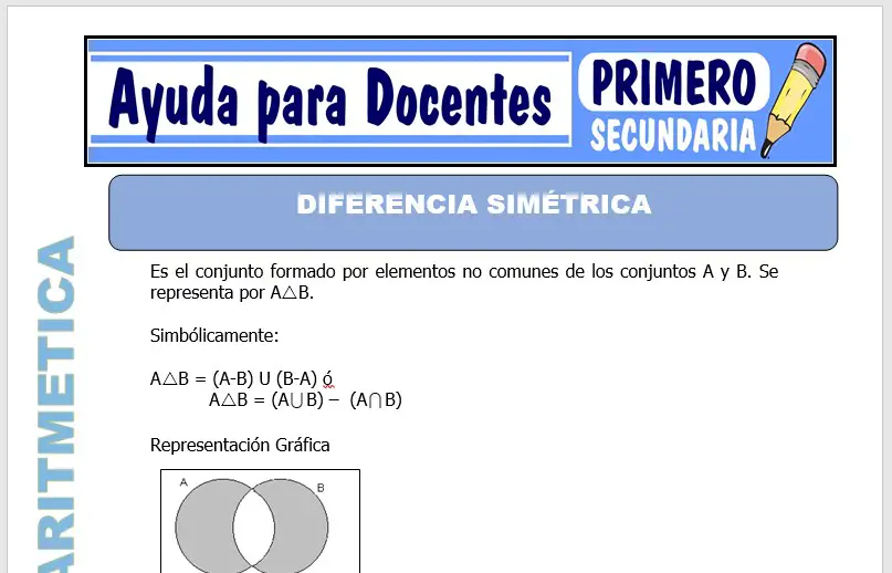 Modelo de la Ficha de Diferencia Simétrica para Primero de Secundaria