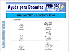 Modelo de la Ficha de Diminutivo - Aumentativo para Primero de Primaria