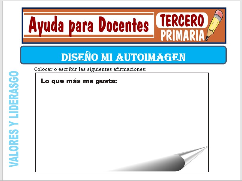 Modelo de la Ficha de Diseño mi Autoimagen para Tercero de Primaria