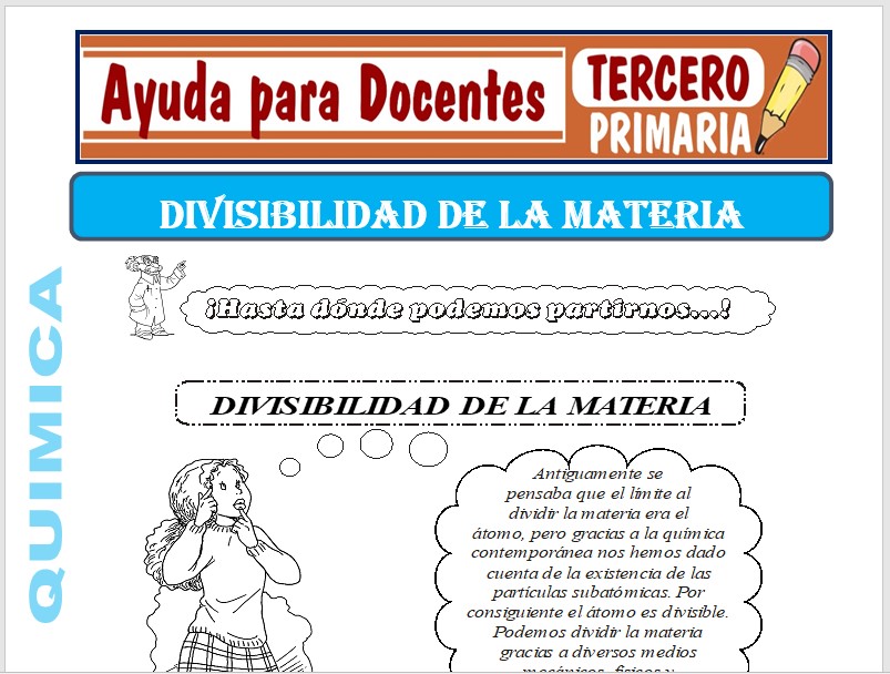 Divisibilidad de la Materia para Tercero de Primaria – Ayuda para Docentes