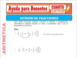 Modelo de la Ficha de División de Fracciones para Cuarto de Primaria