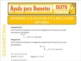 Modelo de la Ficha de Rango y Dominio de una Relación Binaria para Sexto de Primaria