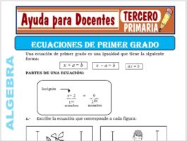 Modelo de la Ficha de Ecuaciones de Primer Grado para Tercero de Primaria