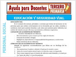 Modelo de la Ficha de Educación y Seguridad Vial para Tercero de Primaria