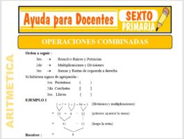 Modelo de la Ficha de Ejemplos de Operaciones Combinadas para Sexto de Primaria