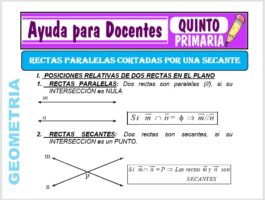 Modelo de la Ficha de Rectas Paralelas Cortadas por una Secante para Quinto de Primaria