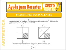 Modelo de la Ficha de Ejemplos de Fracciones Equivalentes para Sexto de Primaria