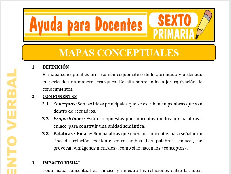 Modelo de la Ficha de Ejemplos de Mapas Conceptuales para Sexto de Primaria Modelo de la Ficha de Ejemplos de Mapas Conceptuales para Sexto de Primaria