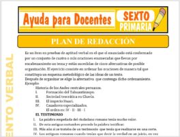Modelo de la Ficha de Ejemplos de Plan de Redacción para Sexto de Primaria