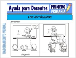 Modelo de la Ficha de ejercicio de los Antónimos para Primero de Primaria
