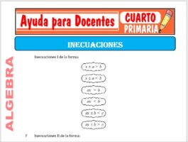Modelo de la Ficha de Ejercicios de Inecuaciones para Cuarto de Primaria