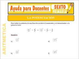 Modelo de la Ficha de La Potenciación para Sexto de Primaria