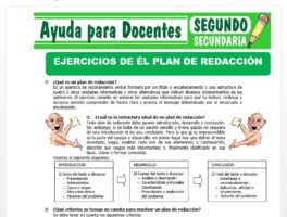 Modelo de la Ficha de Ejercicios de el Plan de Redacción para Segundo de Secundaria