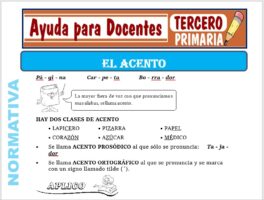 Modelo de la Ficha de El Acento para Tercero de Primaria