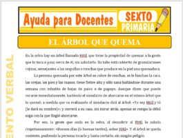 Modelo de la Ficha de El Árbol que Quema para Sexto de Primaria