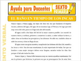 Modelo de la Ficha de El Baño en Tiempo de los Incas para Sexto de Primaria