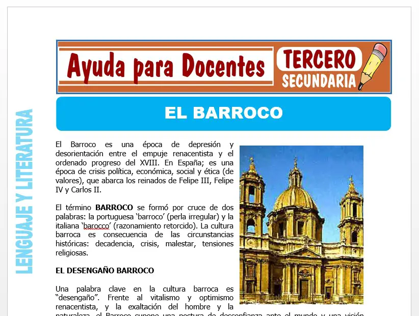 Modelo de la Ficha de Barroco para Tercero de Secundaria