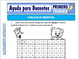 Modelo de la Ficha de El Cálculo Mental para Primero de Primaria