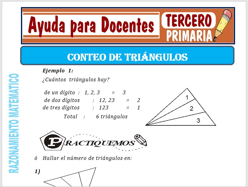 Modelo de la Ficha de Conteo de Triángulos para Tercero de Primaria Modelo de la Ficha de Conteo de Triángulos para Tercero de Primaria