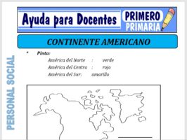 Modelo de la Ficha de El Continente Americano para Primero de Primaria