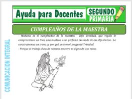 Modelo de la Ficha de El Cumpleaños de la Maestra para Segundo de Primaria