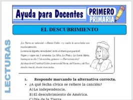 Modelo de la Ficha de El Descubrimiento para Primero de Primaria