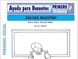 Modelo de la Ficha de El Dia del Maestro para Primero de Primaria