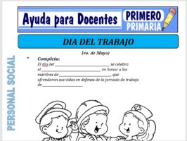 Modelo de la Ficha de El Dia Del Trabajo para Primero de Primaria