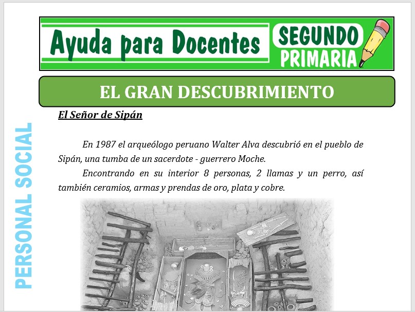 Modelo de la Ficha de El Gran Descubrimiento para Segundo de Primaria Modelo de la Ficha de El Gran Descubrimiento para Segundo de Primaria
