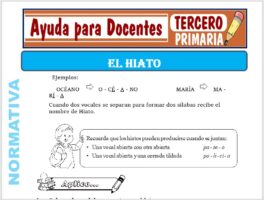 Modelo de la Ficha de El Hiato para Tercero de Primaria