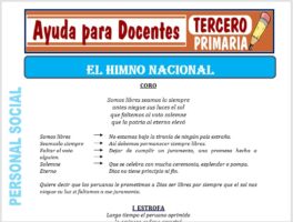 Modelo de la Ficha de El Himno Nacional para Tercero de Primaria
