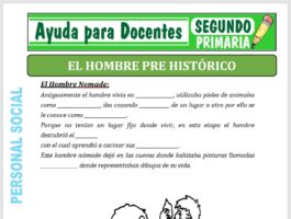 Modelo de la Ficha de El Hombre Pre Histórico para Segundo de Primaria