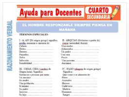 Modelo de la Ficha de El Hombre Responsable Siempre Piensa en Mañana para Cuarto de Secundaria