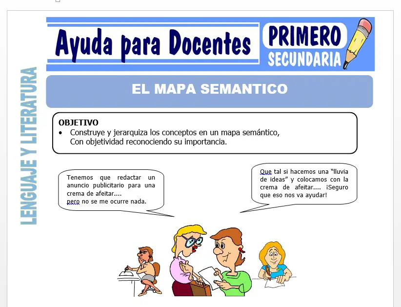 Modelo de la Ficha de El Mapa Semántico para Primero de Secundaria