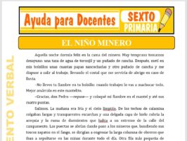 Modelo de la Ficha de El Niño Minero para Sexto de Primaria