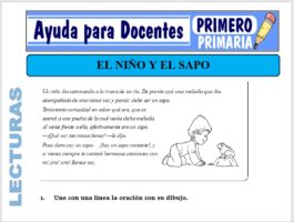 Modelo de la Ficha de El Niño y el Sapo para Primero de Primaria