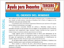 Modelo de la Ficha de El Origen del Hombre para Tercero de Primaria