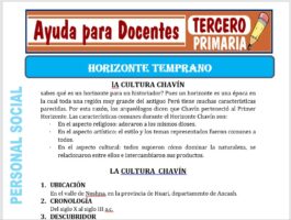 Modelo de la Ficha de Horizonte Temprano para Tercero de Primaria