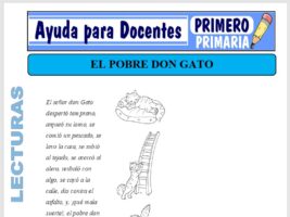 Modelo de la Ficha de El Pobre Don Gato para Primero de Primaria