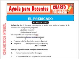Modelo de la Ficha de El Predicado para Cuarto de Primaria