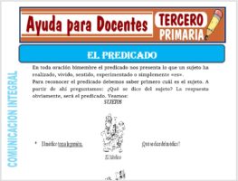 Modelo de la Ficha de El Predicado para Tercero de Primaria
