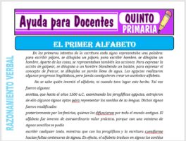 Modelo de la Ficha de El Primer Alfabeto para Quinto de Primaria