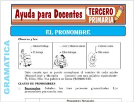 Modelo de la Ficha de El Pronombre para Tercero de Primaria